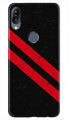 Black Red Pattern Mobile Back Case for Vivo Y11 (Design - 373)