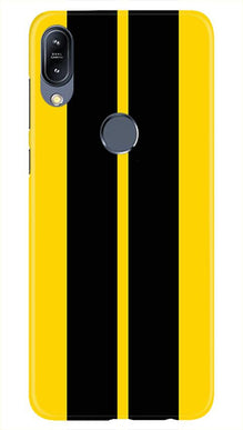 Black Yellow Pattern Mobile Back Case for Asus Zenfone Max Pro M2 (Design - 377)
