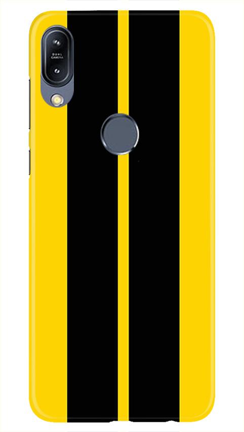 Black Yellow Pattern Mobile Back Case for Asus Zenfone Max M2 (Design - 377)