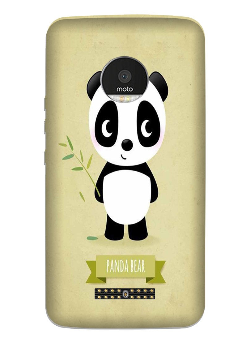 Panda Bear Mobile Back Case for Moto Z2 Play (Design - 317)