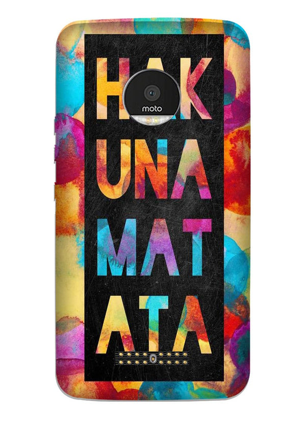Hakuna Matata Mobile Back Case for Moto Z3 Play (Design - 323)