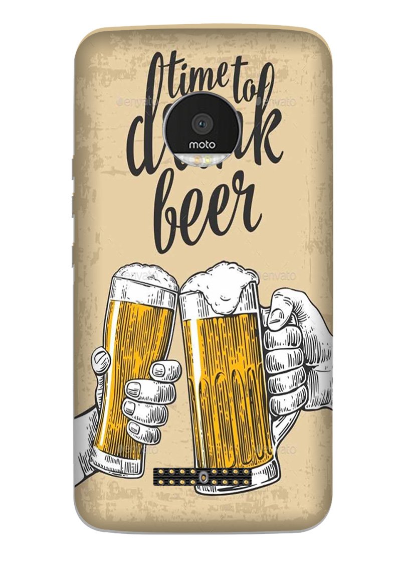 Drink Beer Mobile Back Case for Moto Z Play (Design - 328)