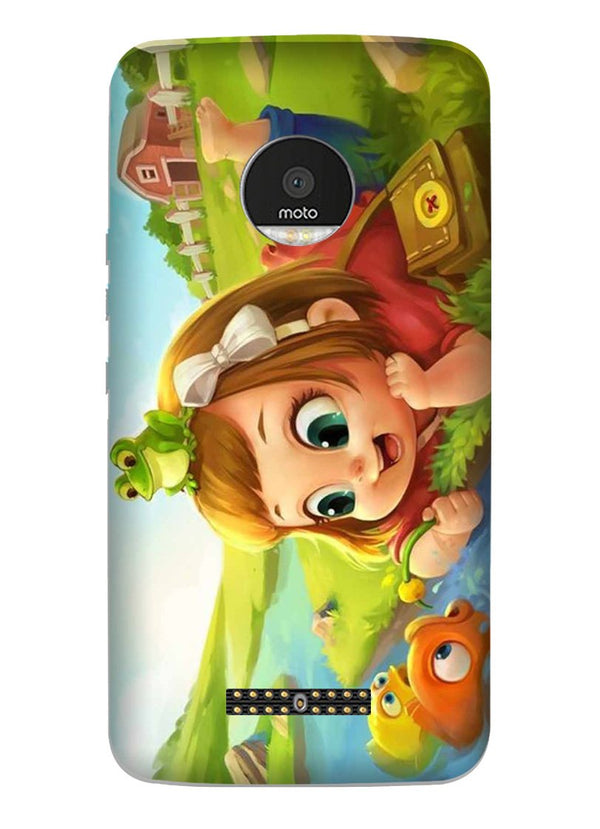 Baby Girl Mobile Back Case for Moto Z2 Play (Design - 339)