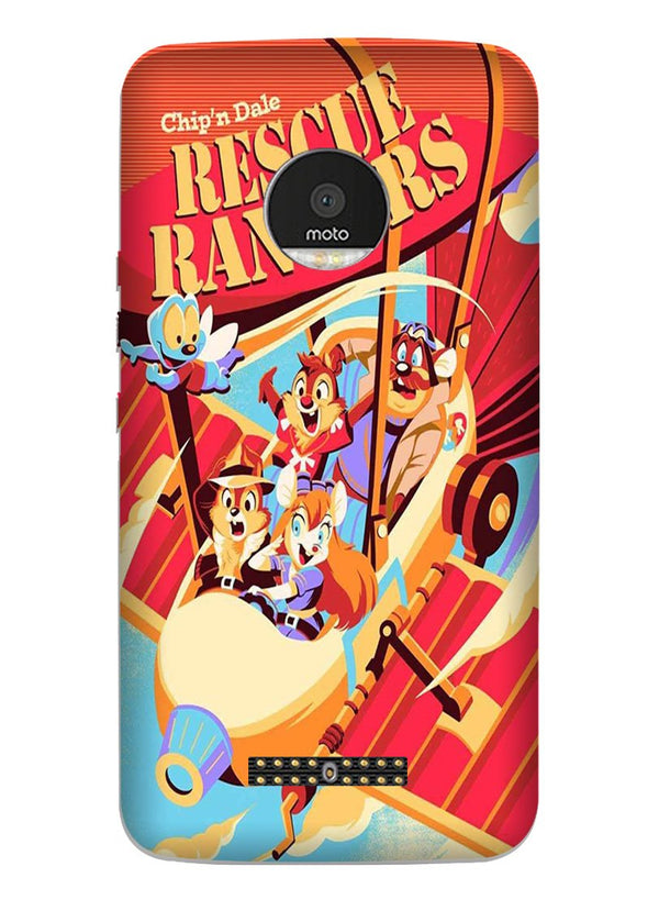 Rescue Rangers Mobile Back Case for Moto Z2 Play (Design - 341)