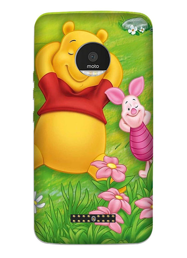 Winnie The Pooh Mobile Back Case for Moto Z3 Play (Design - 348)