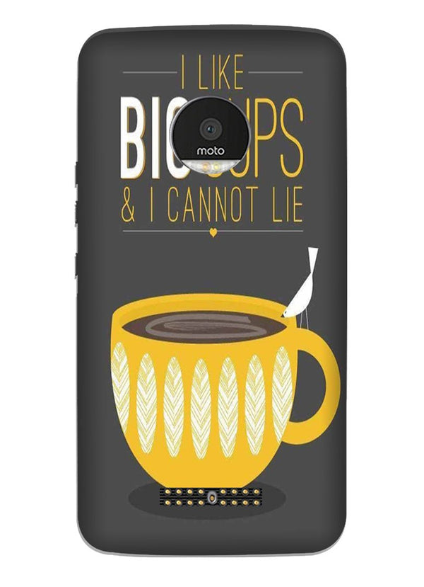Big Cups Coffee Mobile Back Case for Moto Z3 Play (Design - 352)