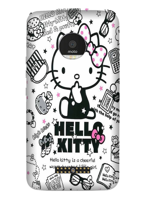 Hello Kitty Mobile Back Case for Moto Z3 Play (Design - 361)
