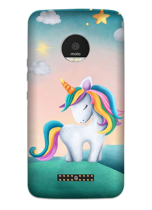 Unicorn Mobile Back Case for Moto Z3 Play (Design - 366)