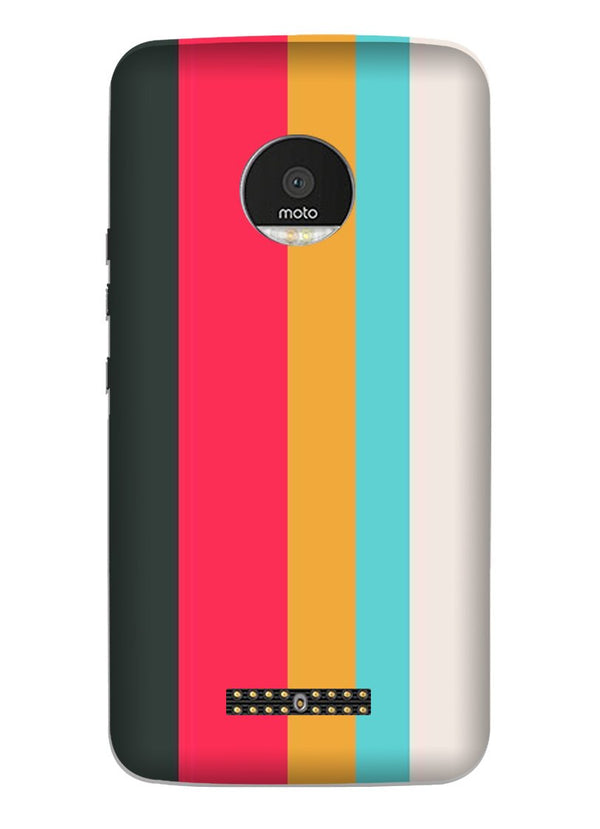 Color Pattern Mobile Back Case for Moto Z3 Play (Design - 369)
