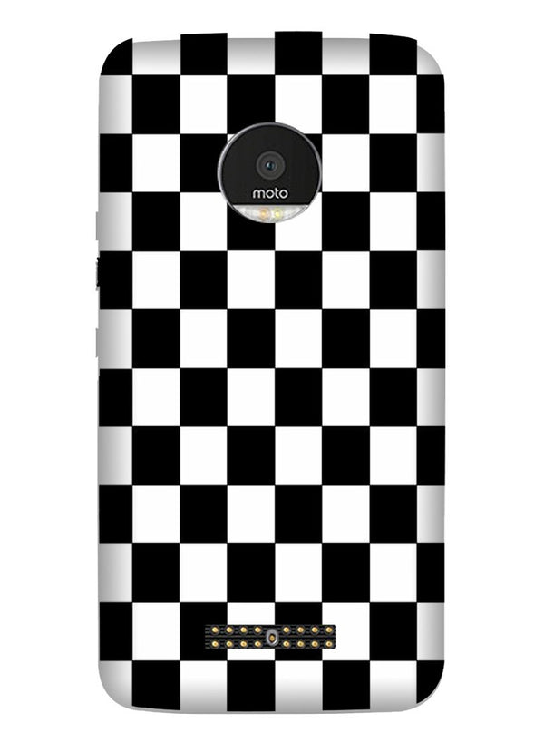 Black White Boxes Mobile Back Case for Moto Z3 Play (Design - 372)