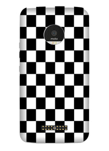 Black White Boxes Mobile Back Case for Moto Z2 Play (Design - 372)