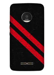 Black Red Pattern Mobile Back Case for Moto Z Play (Design - 373)