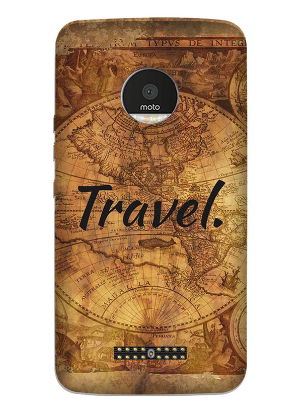 Travel Mobile Back Case for Moto Z Play (Design - 375)