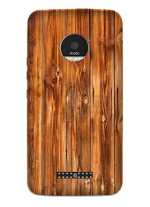 Wooden Texture Mobile Back Case for Moto Z Play (Design - 376)