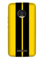 Black Yellow Pattern Mobile Back Case for Moto Z Play (Design - 377)