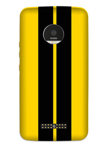 Black Yellow Pattern Mobile Back Case for Moto Z Play (Design - 377)