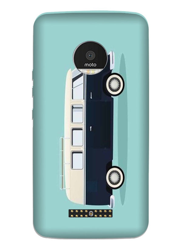 Travel Bus Mobile Back Case for Moto Z3 Play (Design - 379)