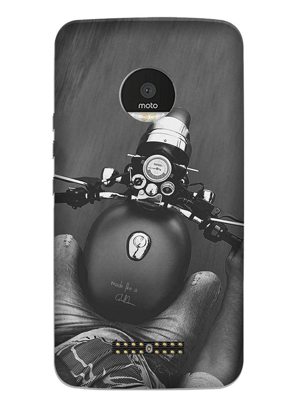 Royal Enfield Mobile Back Case for Moto Z3 Play (Design - 382)