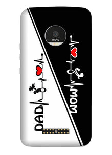 Love Mom Dad Mobile Back Case for Moto Z Play (Design - 385)