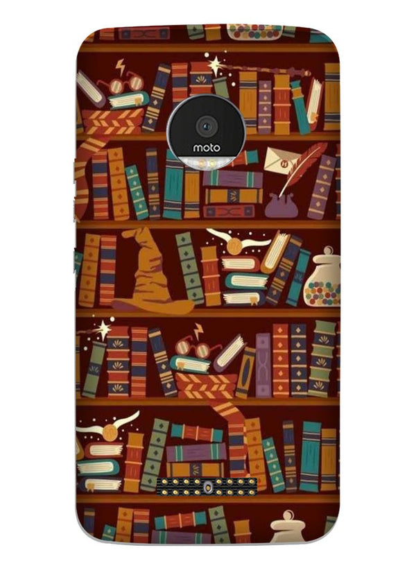 Book Shelf Mobile Back Case for Moto Z3 Play (Design - 390)