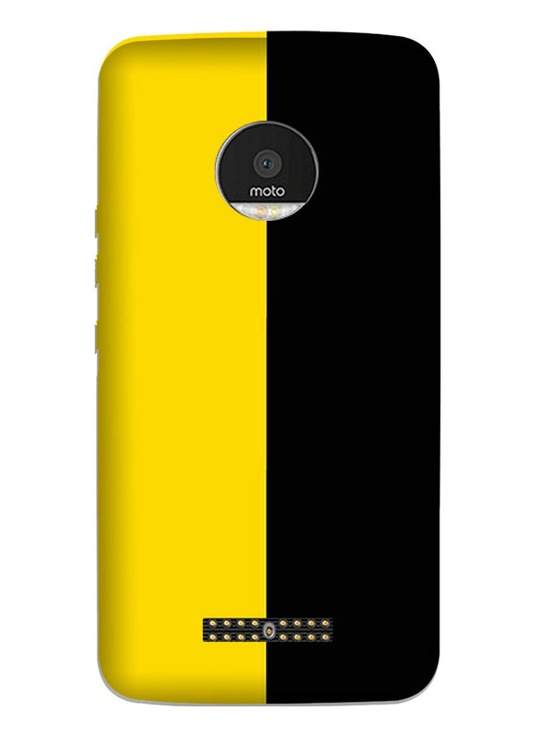 Black Yellow Pattern Mobile Back Case for Moto Z3 Play (Design - 397)