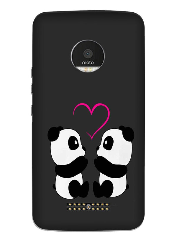 Panda Love Mobile Back Case for Moto Z3 Play (Design - 398)